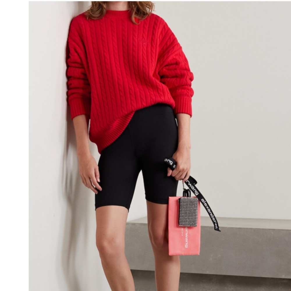 Alexander Wang Cable-knit Cotton-blend Sweater - Red - XL